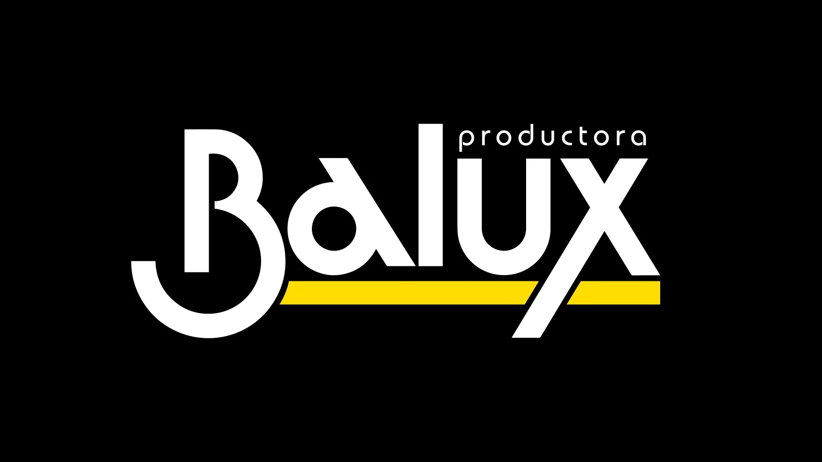 Logotipo de Balux Productora sobre fondo negro