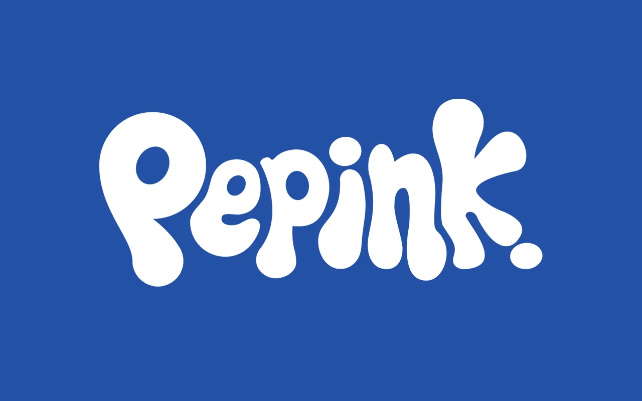 Logotipo de Pepink sobre el azul de la marca
