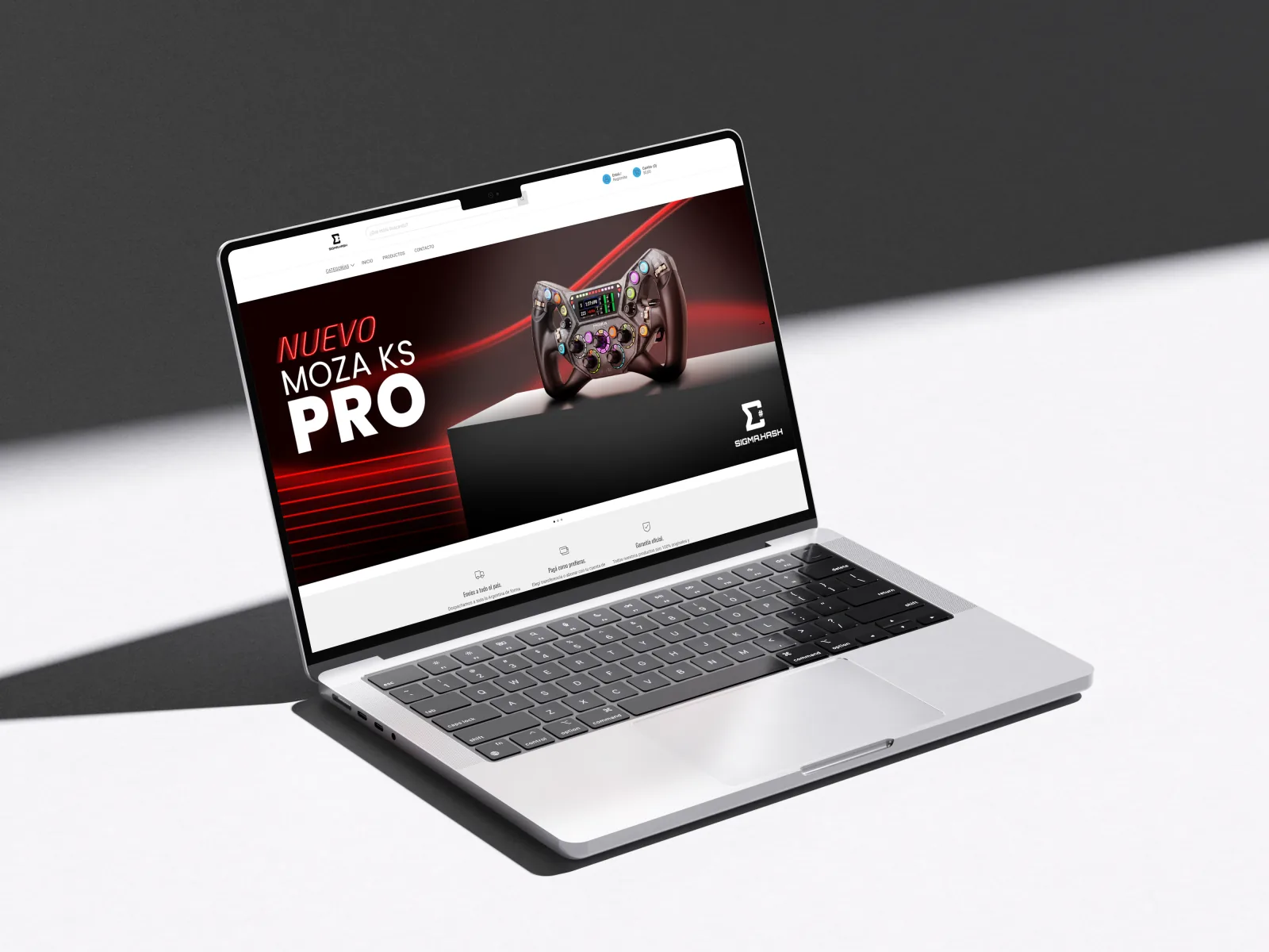La tienda de Sigma Hash vista en ángulo sobre una laptop